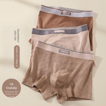 Plusz méretű férfi boxer briefek 100% pamutból, bőrbarát, lazán szabott, lélegző és kényelmes; ágyéki rész antibakteriális mulberry selyem bélés; jacquard kötés; sportos.