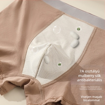 Plusz méretű férfi boxer briefek 100% pamutból, bőrbarát, lazán szabott, lélegző és kényelmes; ágyéki rész antibakteriális mulberry selyem bélés; jacquard kötés; sportos.