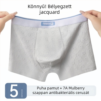 Plusz méretű férfi boxer briefek 100% pamutból, bőrbarát, lazán szabott, lélegző és kényelmes; ágyéki rész antibakteriális mulberry selyem bélés; jacquard kötés; sportos.