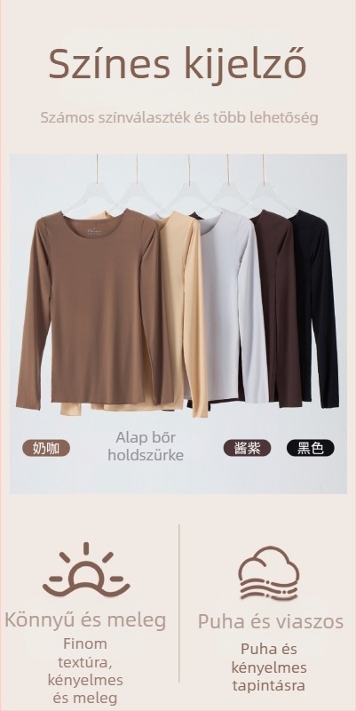 Uniszex ultra vékony nejlon termo alapréteg készlet, kerek nyakkal, bőr-alap réteg felsővel, melegítésre (81–100 g/m²)