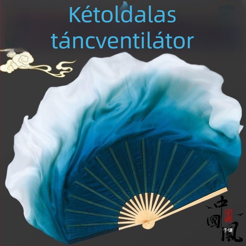 Kétoldalú selyemszerű táncfán, gradiens felülettel, kalligráfia által ihletett klasszikus etnikus dizájn (Nyár 2021)