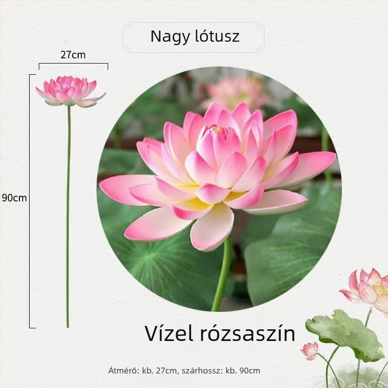 Színpadi kellék: élethű lótuszlevél és lótusz virág klasszikus tánchoz, dekoratív díszlet, gyerekeknek szánt rekvizit