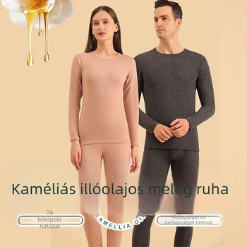 Derong anyagból készült termikus alsó-felső készlet, bordázott textúra, felső kerek nyakú és nadrág; 95% poliészter, 5% spandex; 210 g/m2; egy rétegű; anti-pilling; közepes meleg.