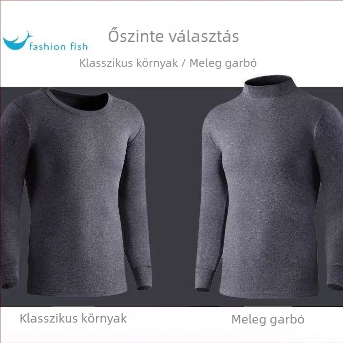 Két részes, 100% pamut termo fehérnemű készlet, uniszex, hosszú ujjú felső és nadrág, egy rétegű, varrat nélküli, közepes sűrűségű (181-200 g/m²)