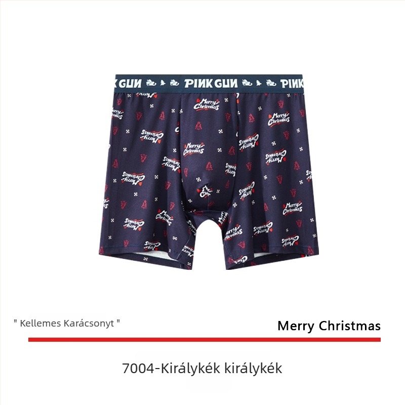 Karácsonyi mintás, puha pamut férfi alsónemű, antibakteriális, 2025 új modell