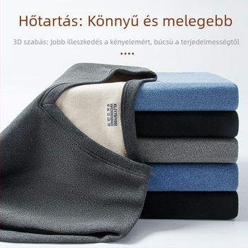 Férfi Derong kettő oldalas melegítő készlet velúr béléses, V-nyak vagy körknyakú felsővel, hosszú ujjú felső és hosszú nadrág, meleg, anti-pilling