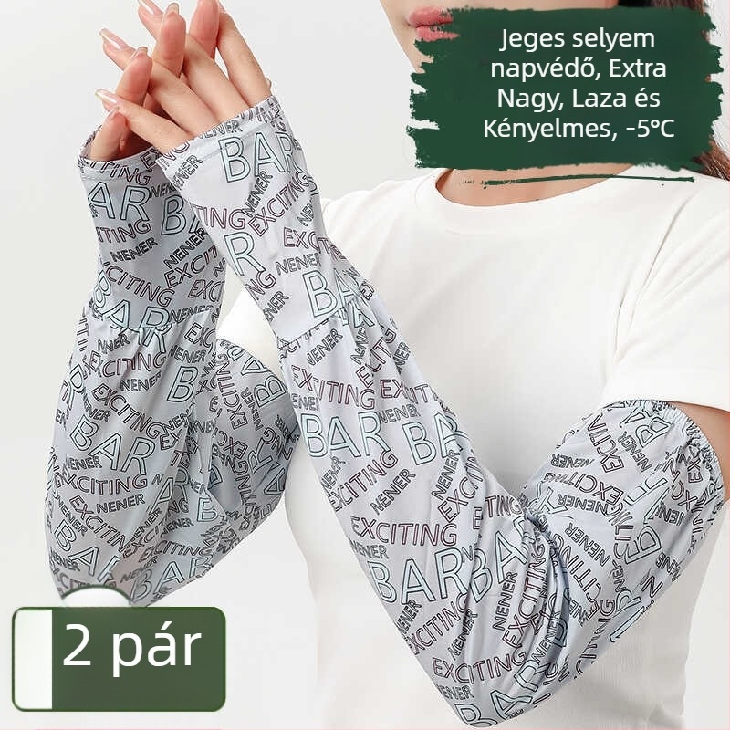 Uniszex Ice Silk karvédők nyárra, napvédelem, UV‑lélegző, viszkóz 51–60% tartalom, 2025 tavasz