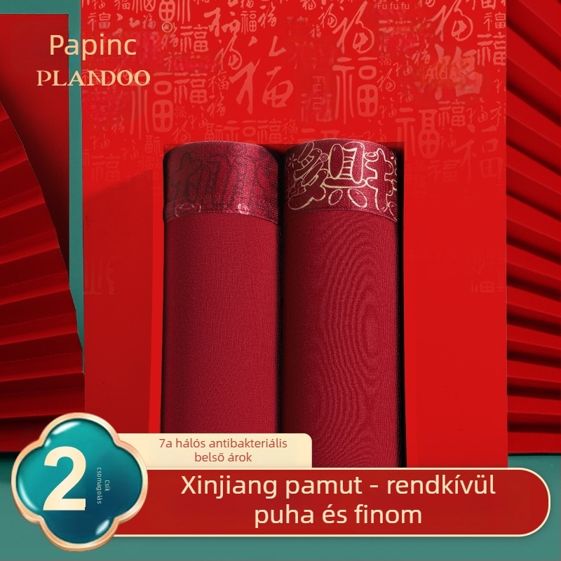 Férfi pamut alsónemű, antibakteriális, lélegző és nedvességelvezető, középmagas derék, csillagjegy éve