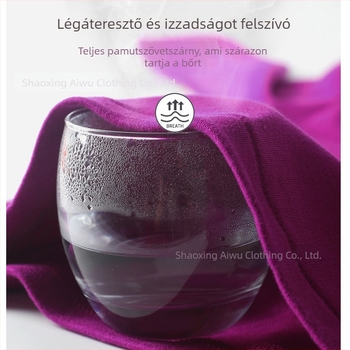 Női 100% pamut termoszett, vastag anyag 201–250 g/m², kerek nyakú, hosszú ujjú, varrat nélküli