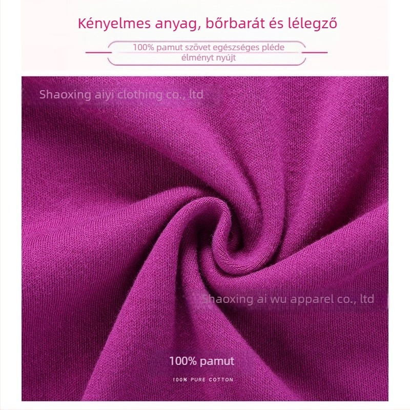 Női 100% pamut termoszett, vastag anyag 201–250 g/m², kerek nyakú, hosszú ujjú, varrat nélküli
