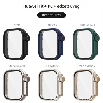 Huawei Fit4/Fit4 Pro védőtok azonnali átalakítással Ultra2-ra; Anyag: PC + edzett film; Kompatibilis modellek: Huawei Fit4/Fit4 Pro; Tömeg: 4 g