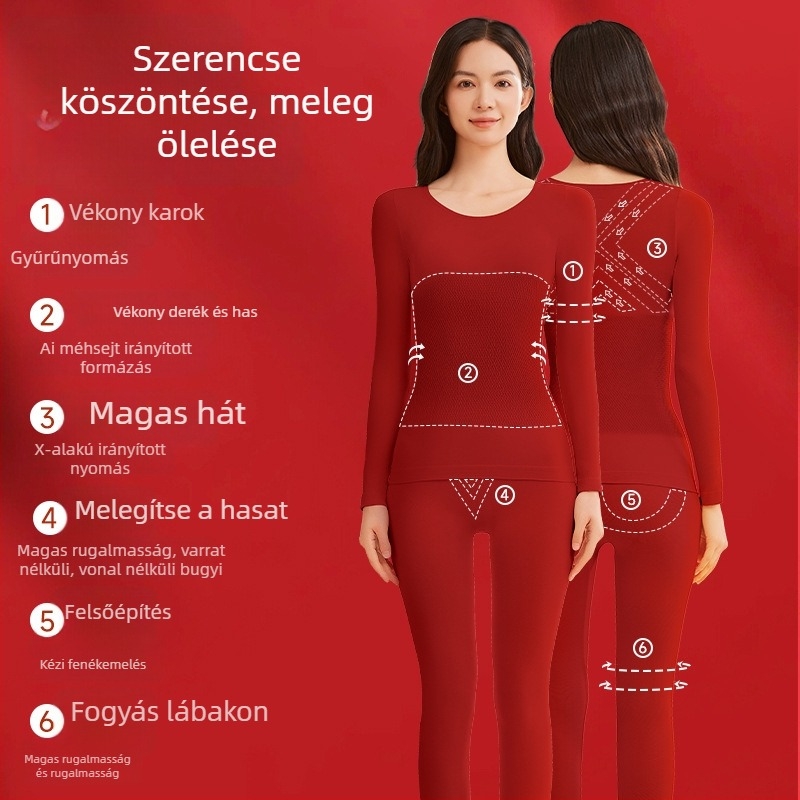 Női termo készlet, varrás nélküli, testformázó, antiszatikus, termos nylon anyag 181–200 g/m²