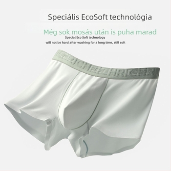 Férfi Lensing Modal kötött boxeralsó, 100% pamut betéttel az ágyéknál, lélegző, antibakteriális, középmagas derék, mintázat szín-egyeztetéssel és felirattal