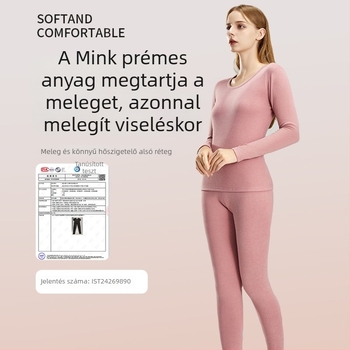Uniszex termo alsóruha szett – Akril, fleece belsővel bélelt, vastagság 201–250 g/m2, hosszú ujjú felső, kerek nyakú, dupla réteg