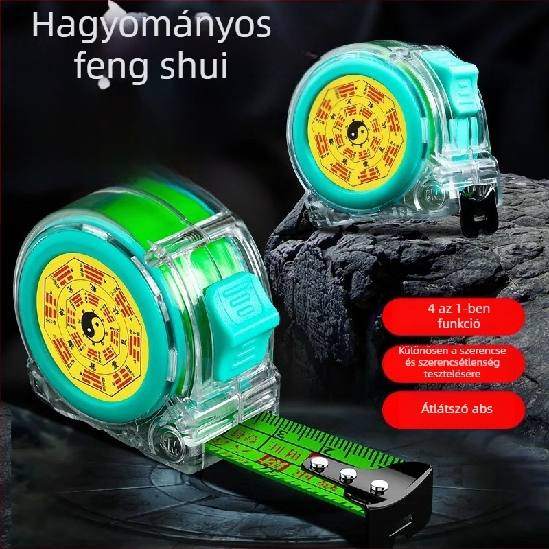 Feng Shui mérőszalag fluoreszcens bevonattal, vastított és kopásálló, pontos skálával