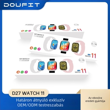 Okosóra D27Watch11 – sportos tok, IPS kijelző, vezeték nélküli töltés, pulzus- és oxigénszint mérése, alvásfigyelés