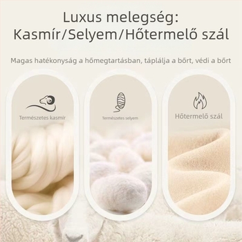 Női kasmír melegítő készlet — dupla rétegű felső és nadrág, ultra vékony 40 g/m², kerek nyakú, hosszú ujjú, anti-pill