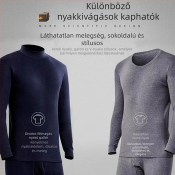 Férfi 100% pamut antibakteriális melegítő készlet – hosszú ujjú felső és nadrág, könnyű és lélegző