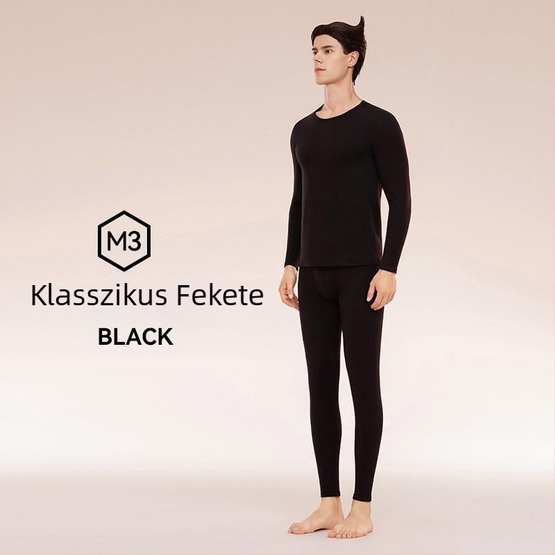 Pár számára kasmír gyapjú és selyem anyagú termo alsóruha készlet, varrat nélküli alapréteg felsők őszre– télre
