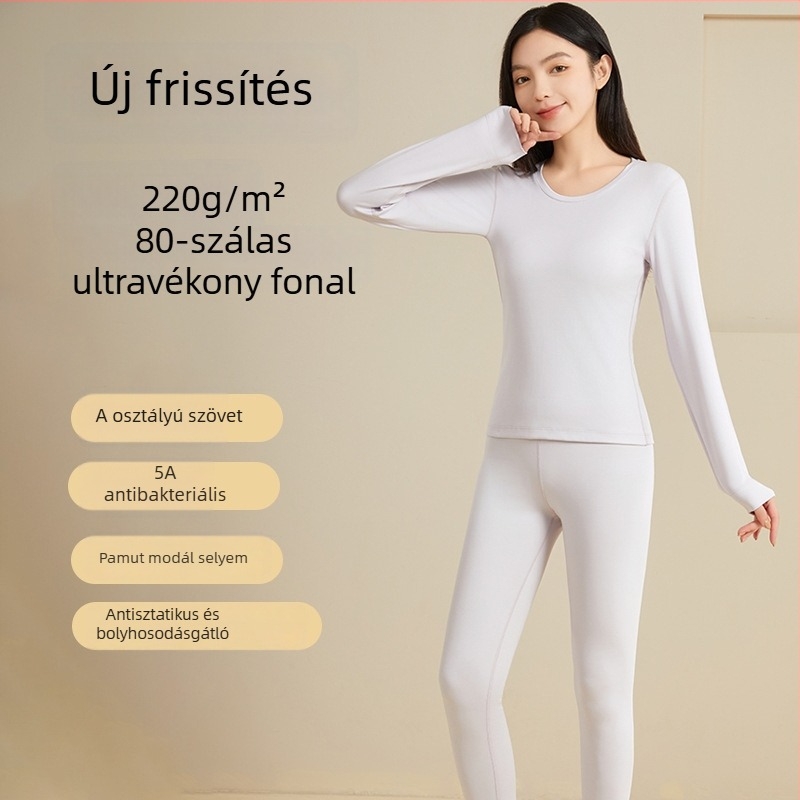 Uniszex termoszett Modal és mulberry selyemből, bőrbarát, vékony alapréteg őszi-téli időszakra — felső és alsó.