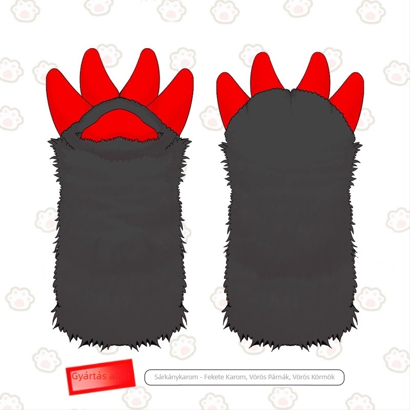 Sárkány Karma kesztyű cosplay fursuit – Készleten, Felnőttek, 2025 ősz, Márka: Más