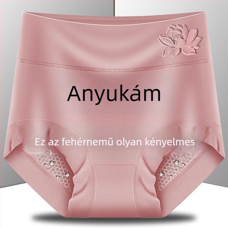 Modal anyagú női alsónemű, magas derekú, relif mintázatú, lélegző, antibakteriális, pamut betéttel a szeméremazon tájékán, plusz méret, háromszög fazon