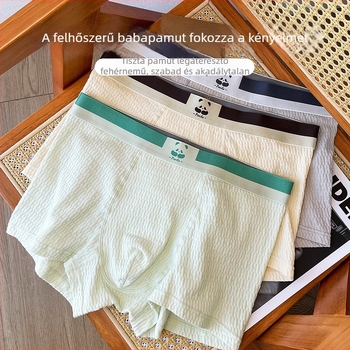 3 darabos férfi pamut boxer, antibakteriális, lélegző, középmagasságú