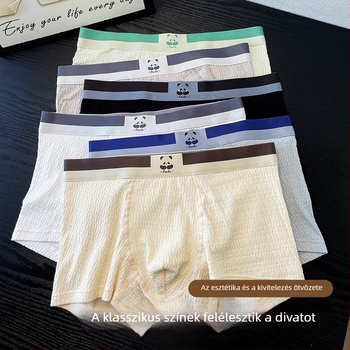 3 darabos férfi pamut boxer, antibakteriális, lélegző, középmagasságú