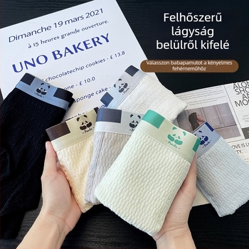 3 darabos férfi pamut boxer, antibakteriális, lélegző, középmagasságú