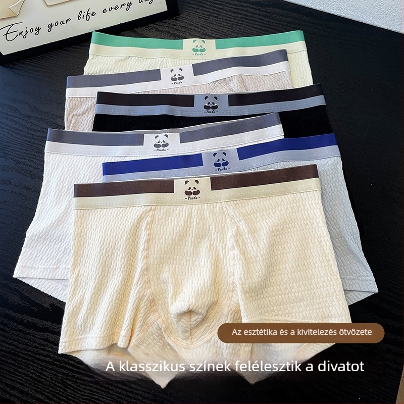 3 darabos férfi pamut boxer, antibakteriális, lélegző, középmagasságú