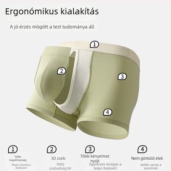 Férfi boxer brief oldalsó nyitású és tág zsebbel, lélegző vékony Modal anyag, középmagas derekú (Fő anyag: Modal; Vékony belső réteg: Viszkóz; Mintázat: Egyszínű)