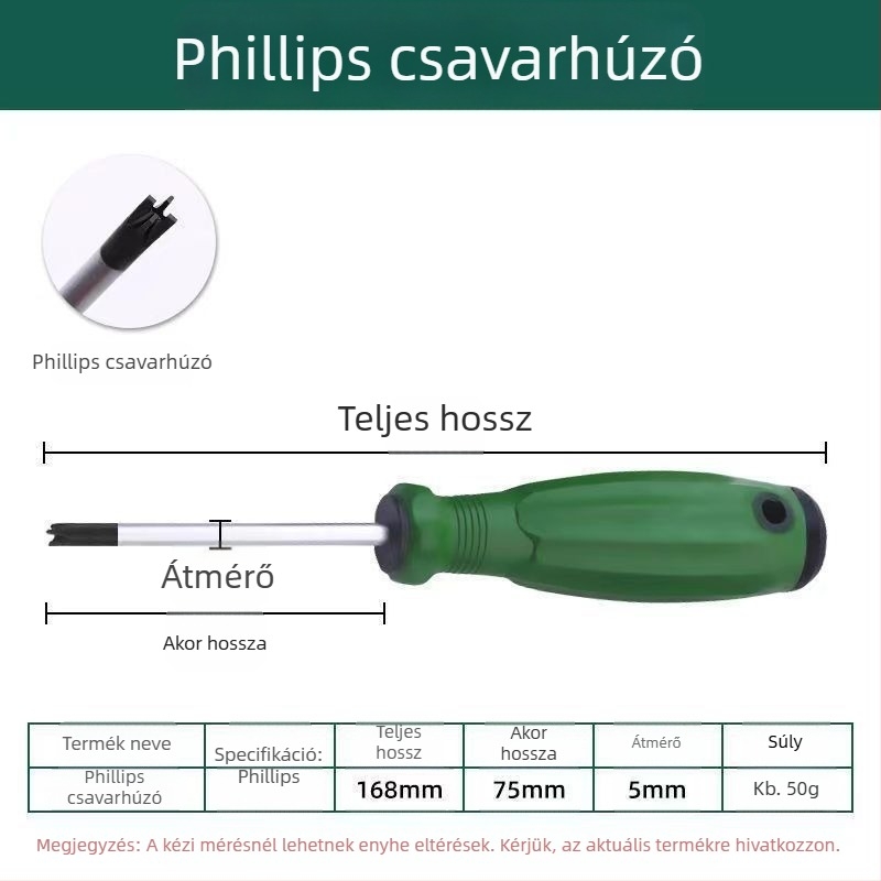 Speciális alakú csavarhúzó többcsúcsú kialítással: U alakú, belső kereszteződés, Y alakú, plum blossom kereszteződés, háromszög alakú; Cr-V acél, nem szigetelt, 60 g