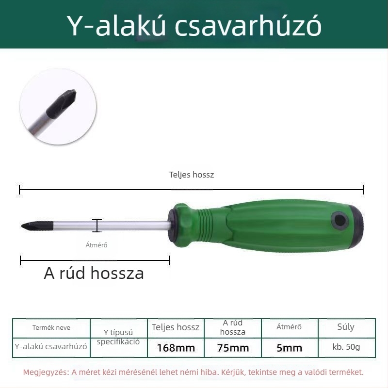 Speciális alakú csavarhúzó többcsúcsú kialítással: U alakú, belső kereszteződés, Y alakú, plum blossom kereszteződés, háromszög alakú; Cr-V acél, nem szigetelt, 60 g