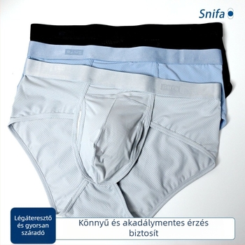 Férfi brief - Légáteresztő, Gyorsan száradó (Nylon 80-90%, viszkóz alsó réteg a gáttájt, közepes derék)