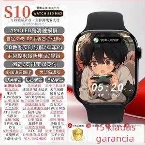 S10 okosóra Bluetooth-kapcsolattal, hívásfunkcióval, vízálló, szilikon szíjjal, TFT kijelzővel