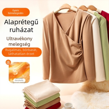 Kismama termikus alsó–felső készlet vastag plüss bélésével, őszi–téli szezonra, szoptatós felsővel
