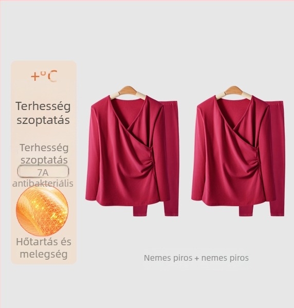 Kismama termikus alsó–felső készlet vastag plüss bélésével, őszi–téli szezonra, szoptatós felsővel