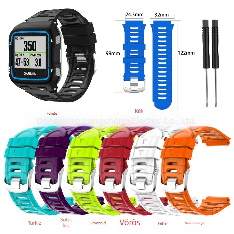 Szilikon csuklópánt Garmin Forerunner 920XT-hez acél csattal – Márka LONMGSHENG, Kompatibil modell: 30819717495, Súly: 23 g