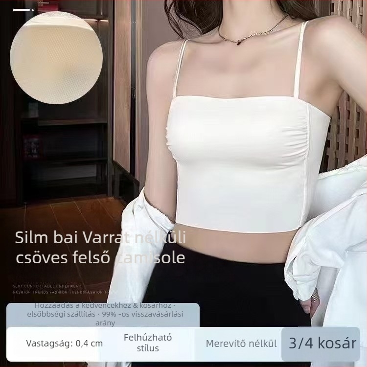 Innili vállpánt nélküli, seamless női melltartó, egyszerű, sokoldalú, szép hátsó rész, levehető vállpántok, vékony nyári stílus