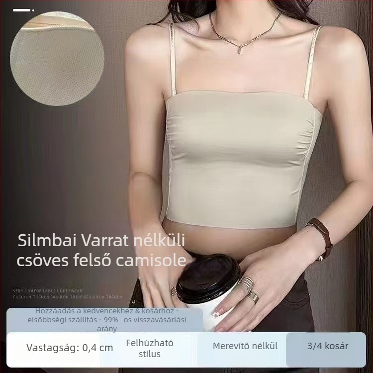 Innili vállpánt nélküli, seamless női melltartó, egyszerű, sokoldalú, szép hátsó rész, levehető vállpántok, vékony nyári stílus