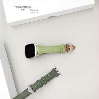 Valódi bőrből készült Apple Watch szíj Lychee textúrával, hossz 215 mm, szélesség 22 mm, kompatibilis az 1–11-es sorozattal és SE-vel