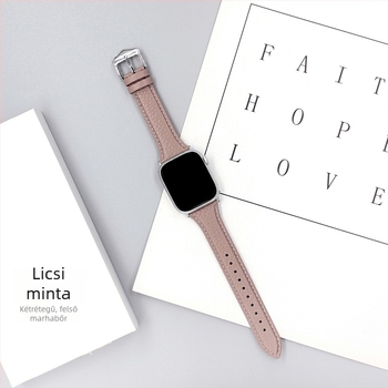 Valódi bőrből készült Apple Watch szíj Lychee textúrával, hossz 215 mm, szélesség 22 mm, kompatibilis az 1–11-es sorozattal és SE-vel