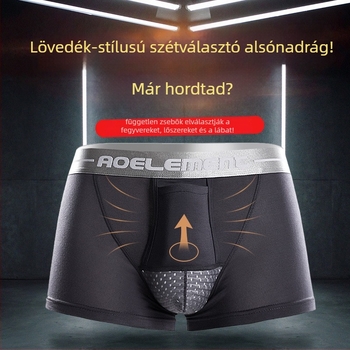 Férfi boxeralsó U‑ív alakú zsebbel, Ice Silk hálós anyag, középmagas derék, gyors száradás