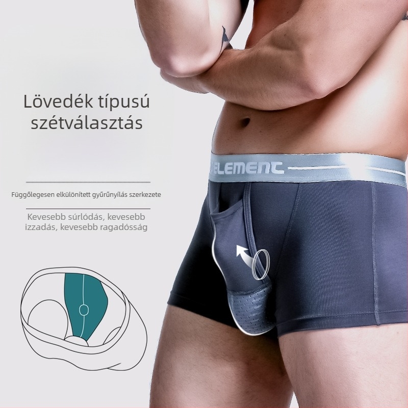 Férfi boxeralsó U‑ív alakú zsebbel, Ice Silk hálós anyag, középmagas derék, gyors száradás