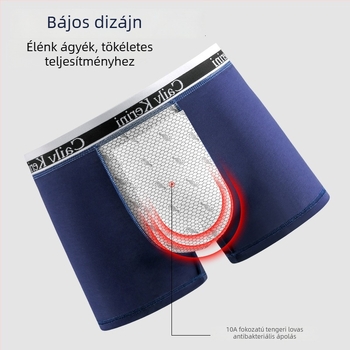 Férfi pamut boxeralsó, antibakteriális, középmagasság, egyszínű