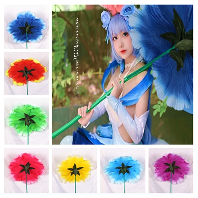 Sword Szövetfej dísz peónia csillogó mintával előadásokhoz és fotózáshoz — felnőttek, tavasz 2024