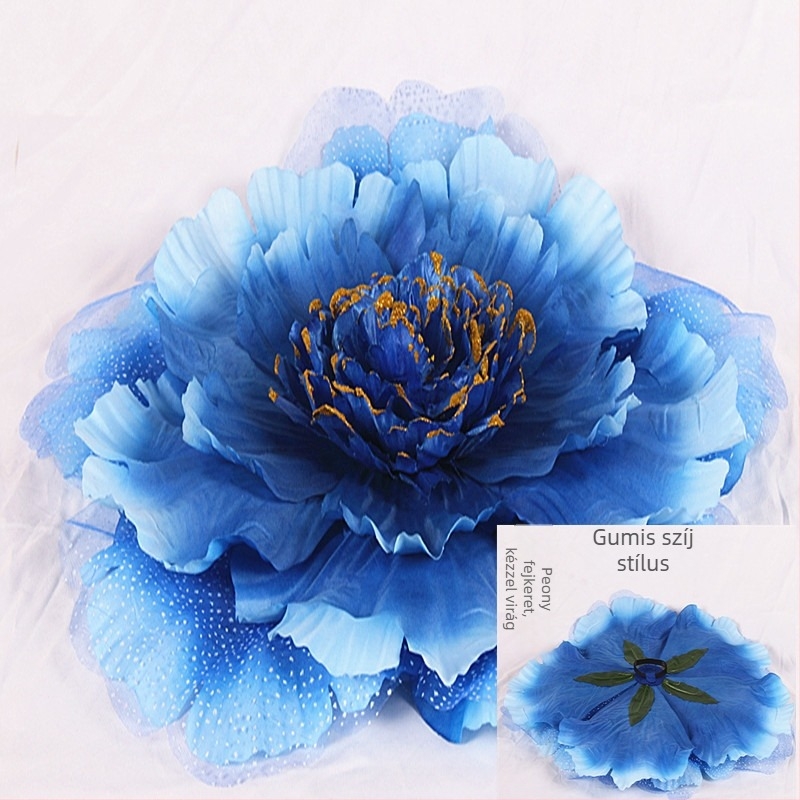 Sword Szövetfej dísz peónia csillogó mintával előadásokhoz és fotózáshoz — felnőttek, tavasz 2024