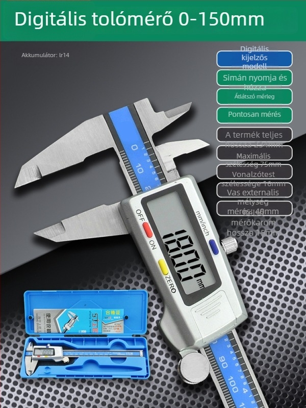 Vernier tolómérő digitális kijelzővel - nagy pontosságú, rozsdamentes acél, ipari osztály, magasság és mélység mérés