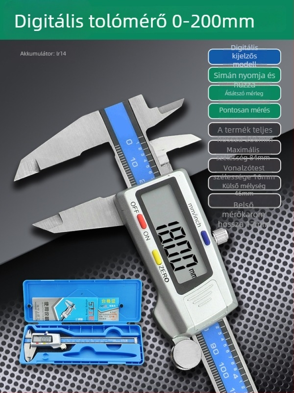 Vernier tolómérő digitális kijelzővel - nagy pontosságú, rozsdamentes acél, ipari osztály, magasság és mélység mérés