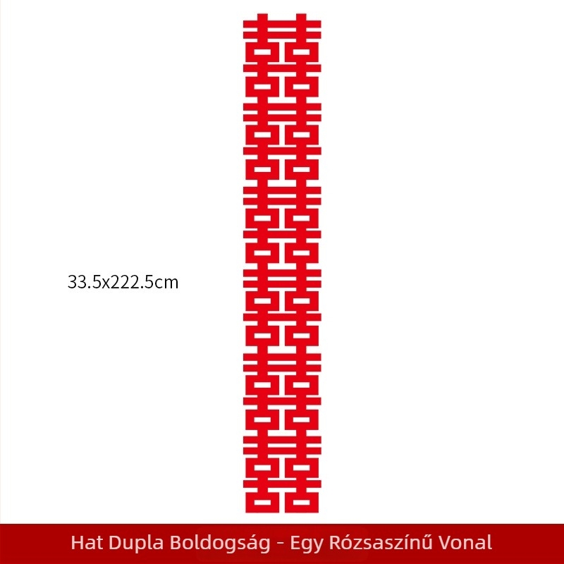 Menyasszonyi fotózáshoz – hosszú sáv dupla boldogság szimbólummal, filc anyagú, Xiyouji márka, kategória Boldog szó, nem importált